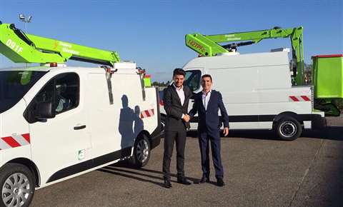 Romain Muller (left), FE Group - France Elévateur export sales, and Alfred Curto, CEO of Curmac Elev