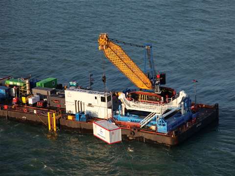 The Barge Master heave compensation system in operation in the North Sea