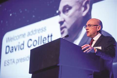 David Collett, ESTA president, opens the awards evening