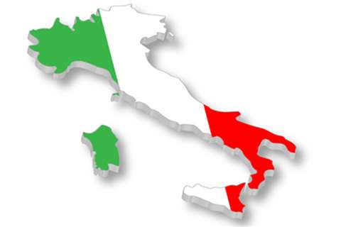 Italy flag map