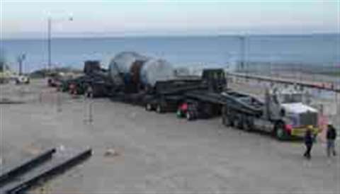 On arrival at the nuclear power plant in Wisconsin, Perkins used a combination of the Trail King tra