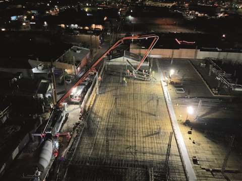 Beacon LED Tower - On Construction Pour