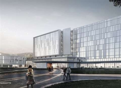 Artists impression of new US$ 206 million Michigan hospital 