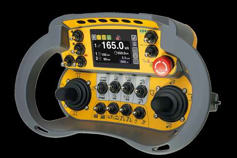 Abitron’s T5 yellow box transmitter with the GDC 3.5 colour graphic display and rammed with controls