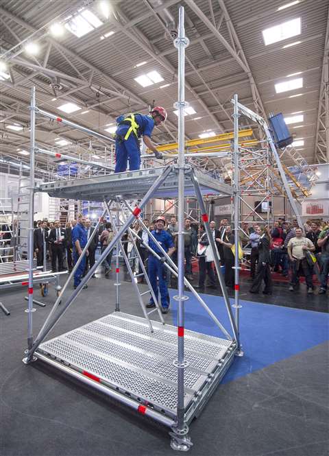 Layher debuted the Allround Lightweigt at Bauma 2013, pictured here.

