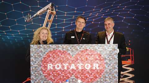 Monika, Karel and Vesa with gift