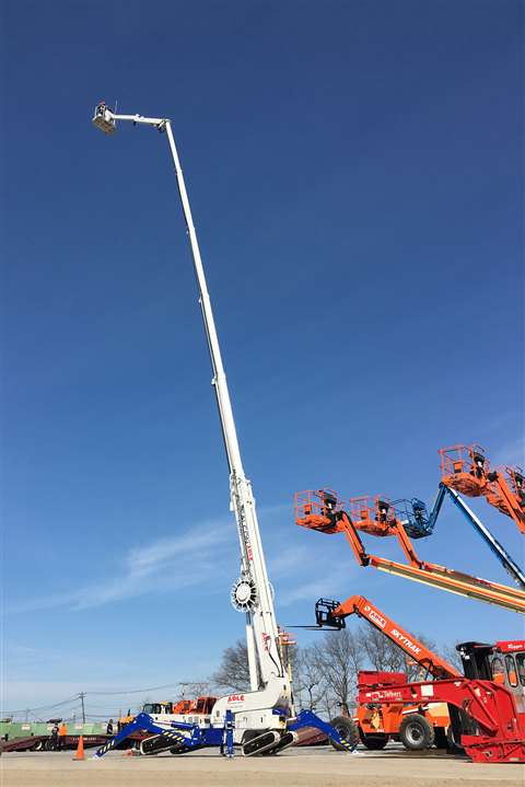 Able Equipment took delivery of the first 170-foot Falcon, pictured here, to come to North America.