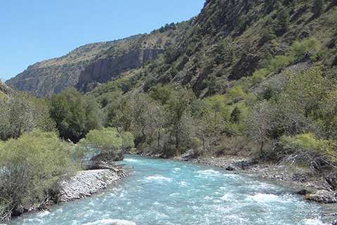 Aksu river Uzbekistan
