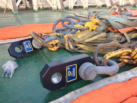 Anchor Industries used water bags, in addition to a variety of force measurement and rigging equipme