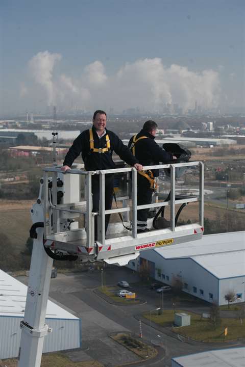 Gary Potts, Outreach Access managing director - sales and marketing tests out the company's new Palf