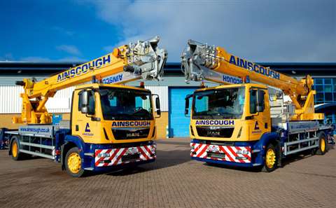 Ainscough's first cranes from German manufacturer Böcker which specialises in building truck mounted