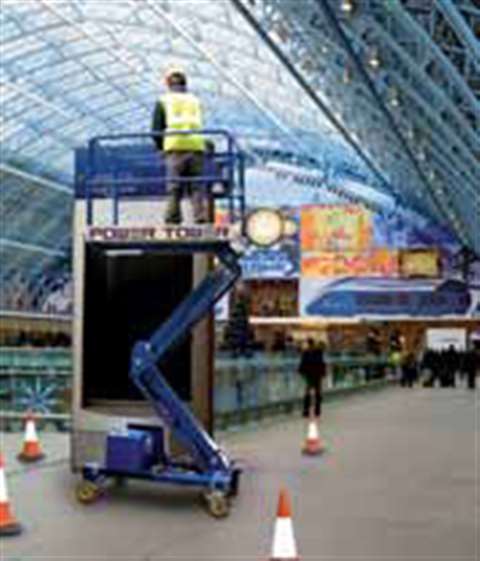 Forty Power Towers, from rental company Nationwide Access were used to redevelop the Saint Pancras S