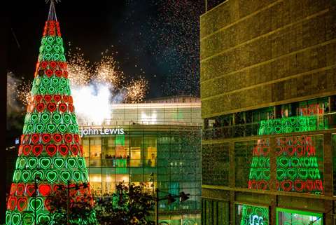 The Christmas tree is 30 metres tall and is the largest in the UK
