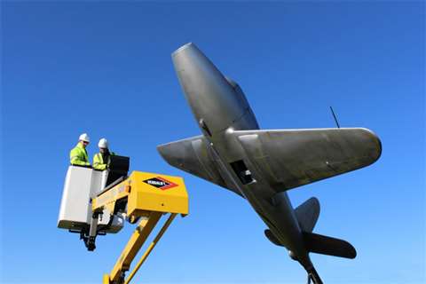 Nationwide Platforms' Versalift LAT135-H inspects a replica Gloster E.28/39.