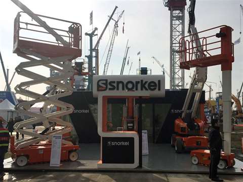 The Snorkel China stand at Bauma China 2016.