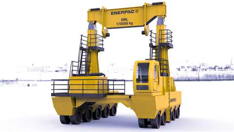 Enerpac VCT1700, 170 tonne capacity vertical cask transporter for Holtec
