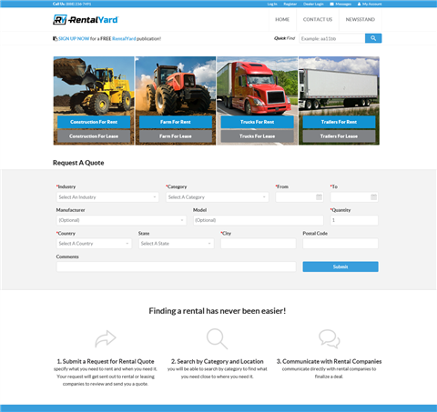 RentalYard.com's new look.