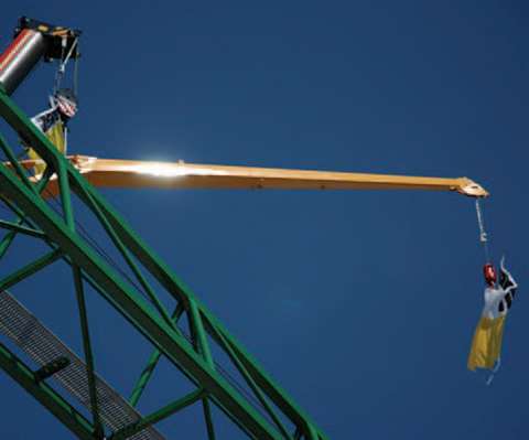 Cranes dominated the outside areas