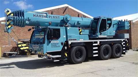 One of many Marsh Plant Liebherr cranes