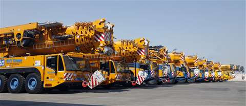 ACT Demag all terrain cranes lined up