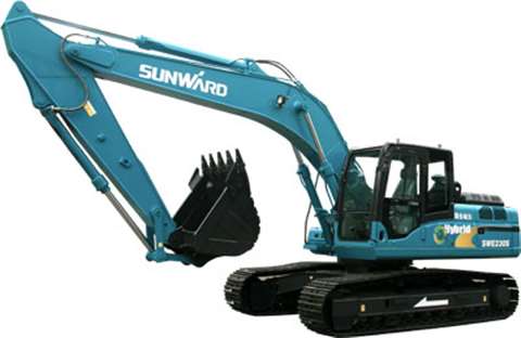 Sunward's SWE230S hybrid excavator.