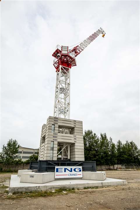 ENG Cranes' EDKH 185 derrick can be used to dismantle tower cranes up to 24 tonnes