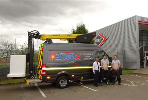 SparkX Electrical receives the first Versalift VDT170-F van mount in the UK.