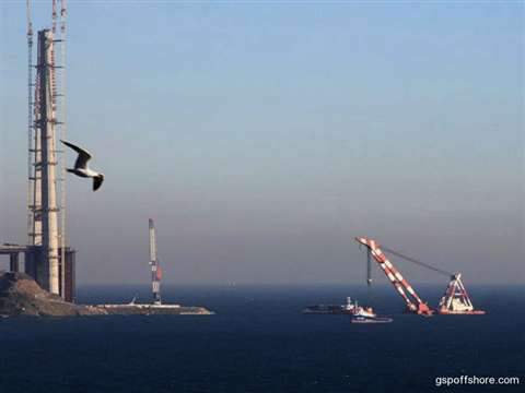 The GSP Neptun, the largest heavy lift barge crane in the Black Sea