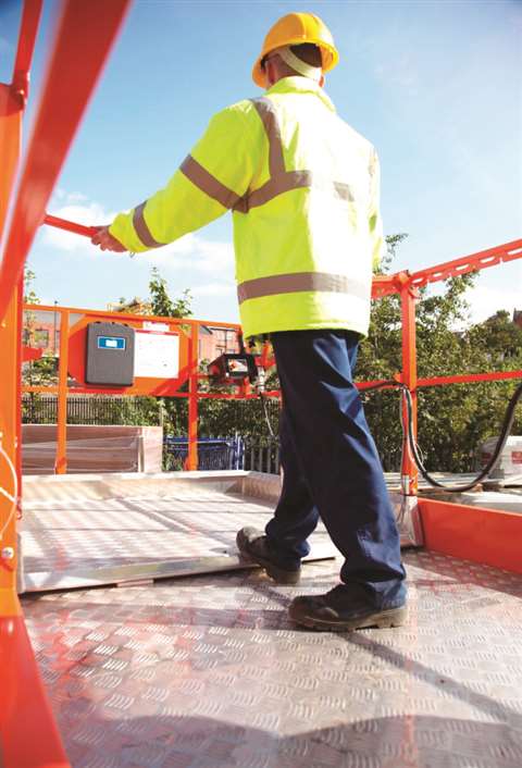 Roll out deck extension on the Snorkel compact rough terrain scissor lift S3370RT, which will be lau