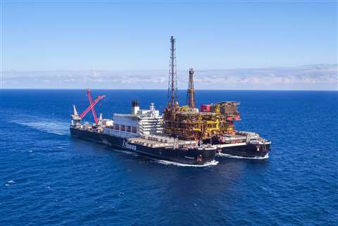 Transport of the Delta topsides to Hartlepool