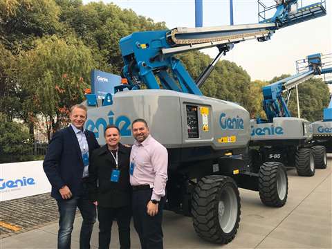 Byrne and Genie staff at handover of new platforms