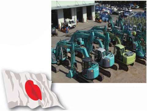 Excavators and small aerial platforms at one of Nikken's Tokyo depots. The company is investing heav