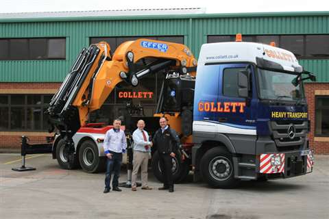 From left to right: Robert Farrell (Atlas Cranes, area sales manager); David Collett (Collett &amp; 