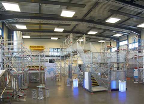 The new Layher customer centre provides a practical demonstration area of the manufacturer's scaffol
