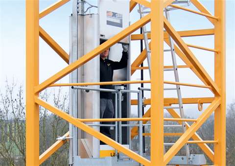 Liebherr LiUP tower crane operator elevator