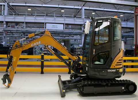 A Case CX26C on the production line at San Mauro, Italy