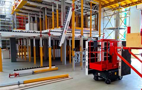 Bravi Platforms slab formwork panels holder accessory for its Leonardo HD range. 