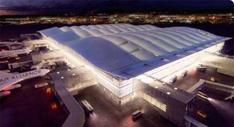 Outline designs for the € 1,16 billion redevelopment of London's Heathrow Airport Terminal 2.