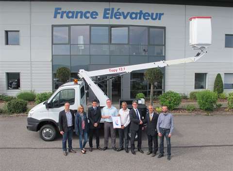 From left: Bernard Bonnewitz, France Elévateur factory director; Margaux Hamel, France Elévateur exp