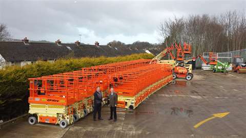 Andrew Hutchinson, managing director of of CP Hire with Nicholas Davin, Access Platform Sales.