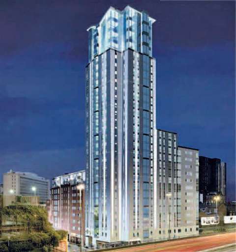 The Orion Building will be Birmingham's tallest residential tower and will be topped by a three glas