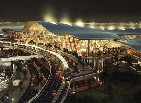 An artists’ impression of the new Midfield Terminal Complex at Abu Dhabi airport in the UAE.