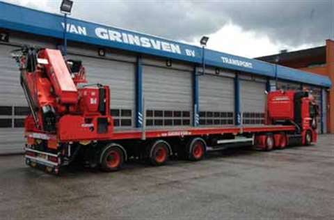 The new trailer with Kennis roll loader stowed all the way to the rear