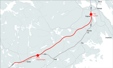 E18 Rugtvedt to Dørdal