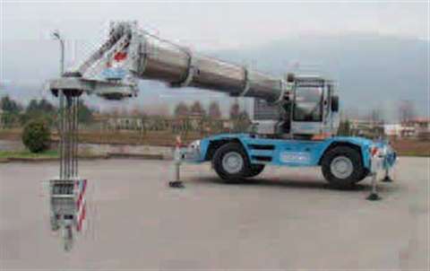 A common sight on city cranes is a runner attachment on the end of the jib for work inside buildings