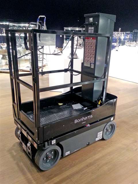 Skyjack SJ 16 vertical masts at Bonhams auction house in the UK. 