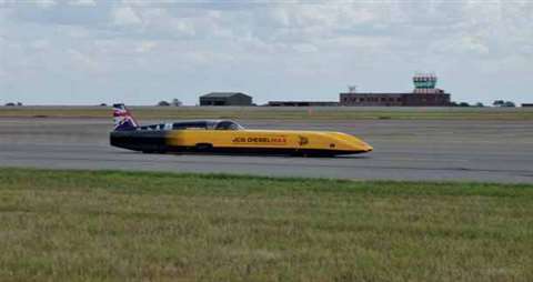 The Dieselmax car reached 201 mph (321.6 km/h) during final testing in the UK before being flown to 