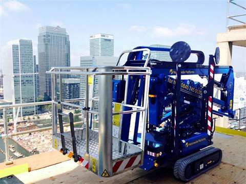 A Goldlift 14.70 at the Dollar Bay residential development in Canary Wharf, London, UK.