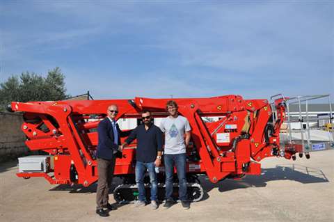 CMC export manager Giovanni Carbonara (left), delivers the S25 to Vertikal Solution in  Slovakia