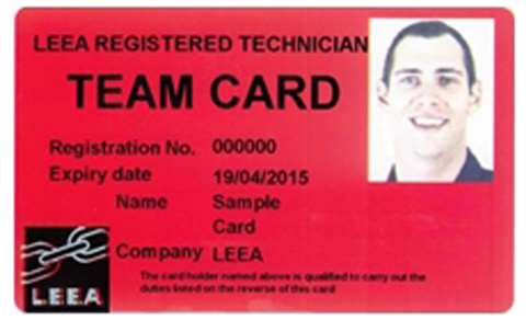 An example of a TEAM Card